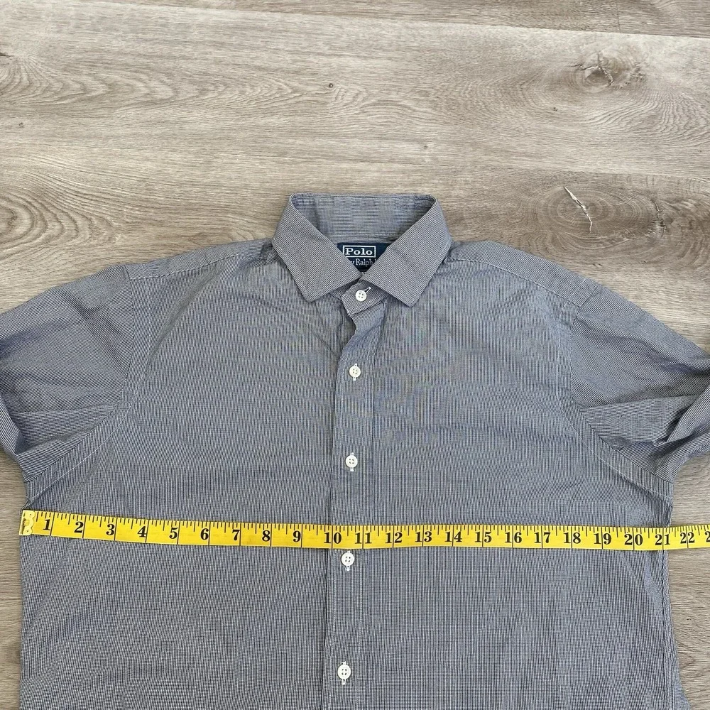 VTG Men's Polo Ralph Lauren Checkered Long Sleeve Button Dress Shirt 15.5-32/33